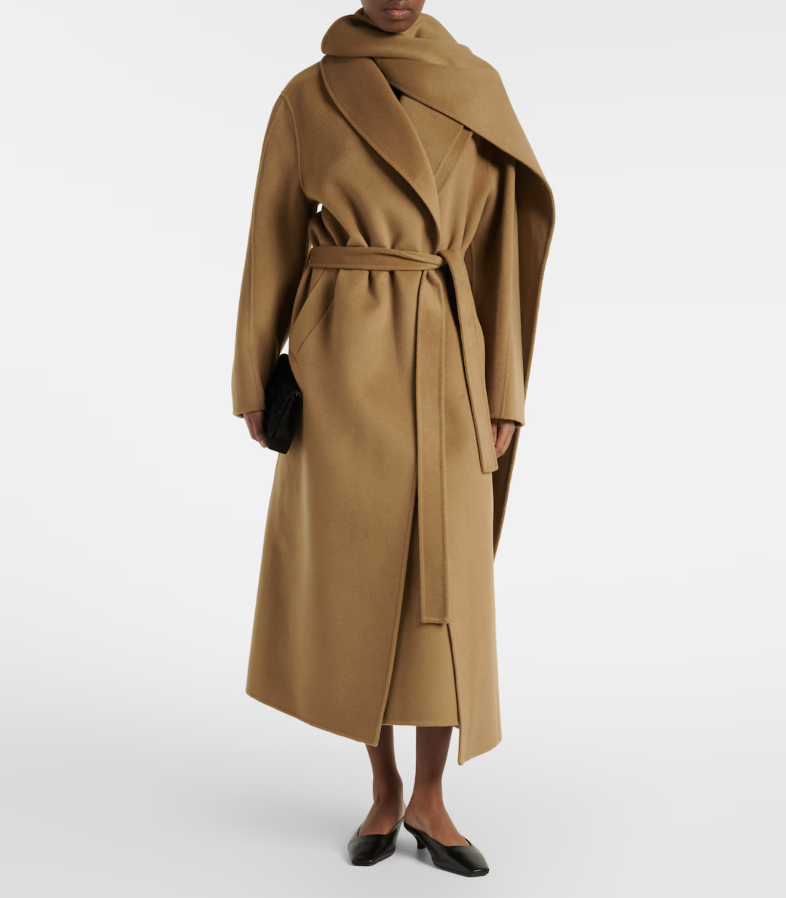 R&amp;oacute;he, Scarf-Detail Wool and Cashmere Wrap Coat
