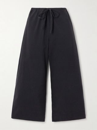 Jubin Cropped Cotton-Poplin Wide-Leg Pants