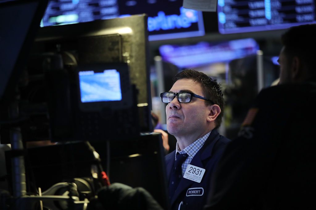 A trader on the floor of the New York Stock Exchange.