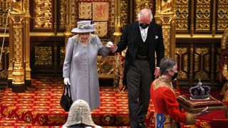 london, england may 11 queen elizabeth ii with prince charles, prince of wales in the house of lords chamber during the state opening of parliament at the house of lords on may 11, 2021 in london, england photo by chris jackson wpa poolgetty images