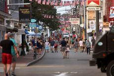 Foot traffic in Provincetown, Massachusetts on July 20, 2021. A recent COVID-19 outbreak in the area has led to hundreds of infections, including many among fully vaccinated people.