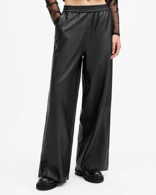 Aspen Wide Leg Leather Trousers