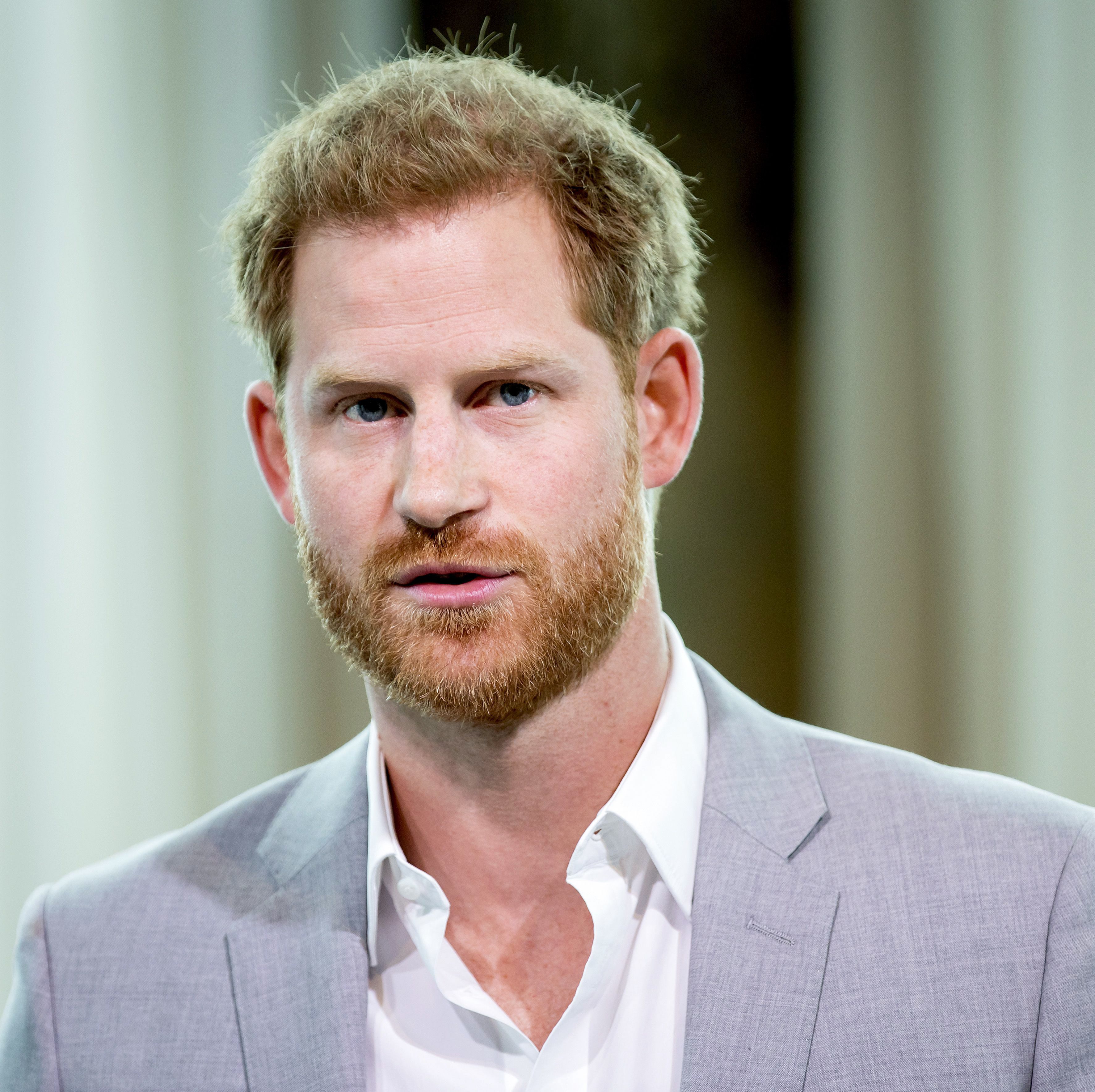 britains prince harry attends the adam tower project introduction and global partnership between bookingcom, skyscanner, ctrip, tripadvisor and visa in amsterdam on september 3, 2019 an initiative led by the duke of sussex to change the travel industry to better protect tourist destinations and communities that depend on it photo by koen van weel anp afp netherlands out photo credit should read koen van weelafp via getty images