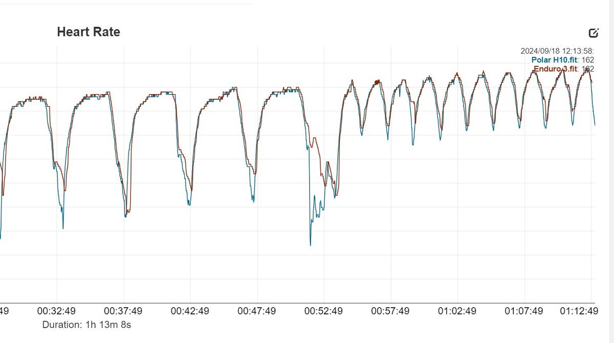 Garmin Enduro 3 Heart rate graph