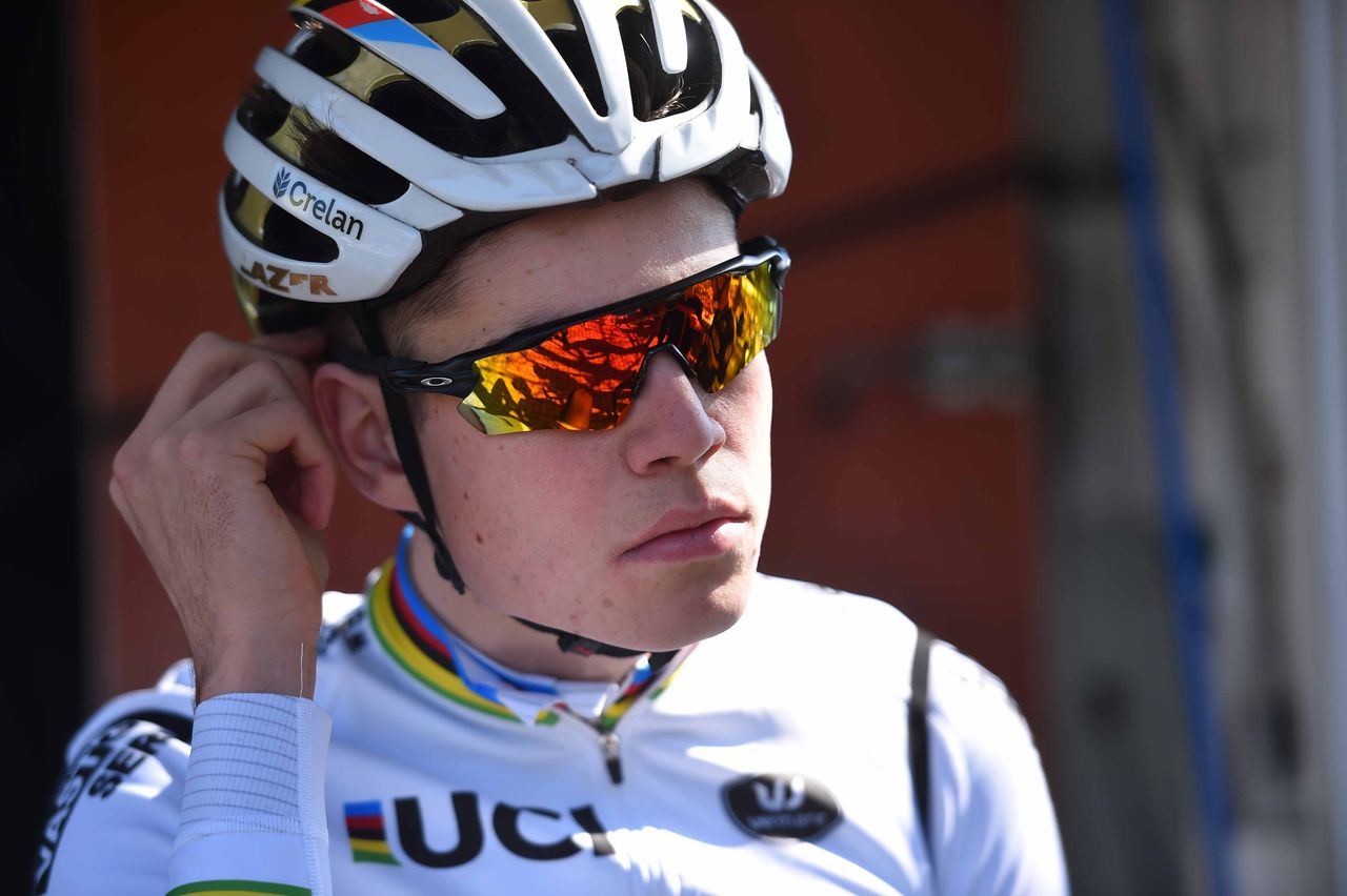Wout Van Avet adjusts his glasses