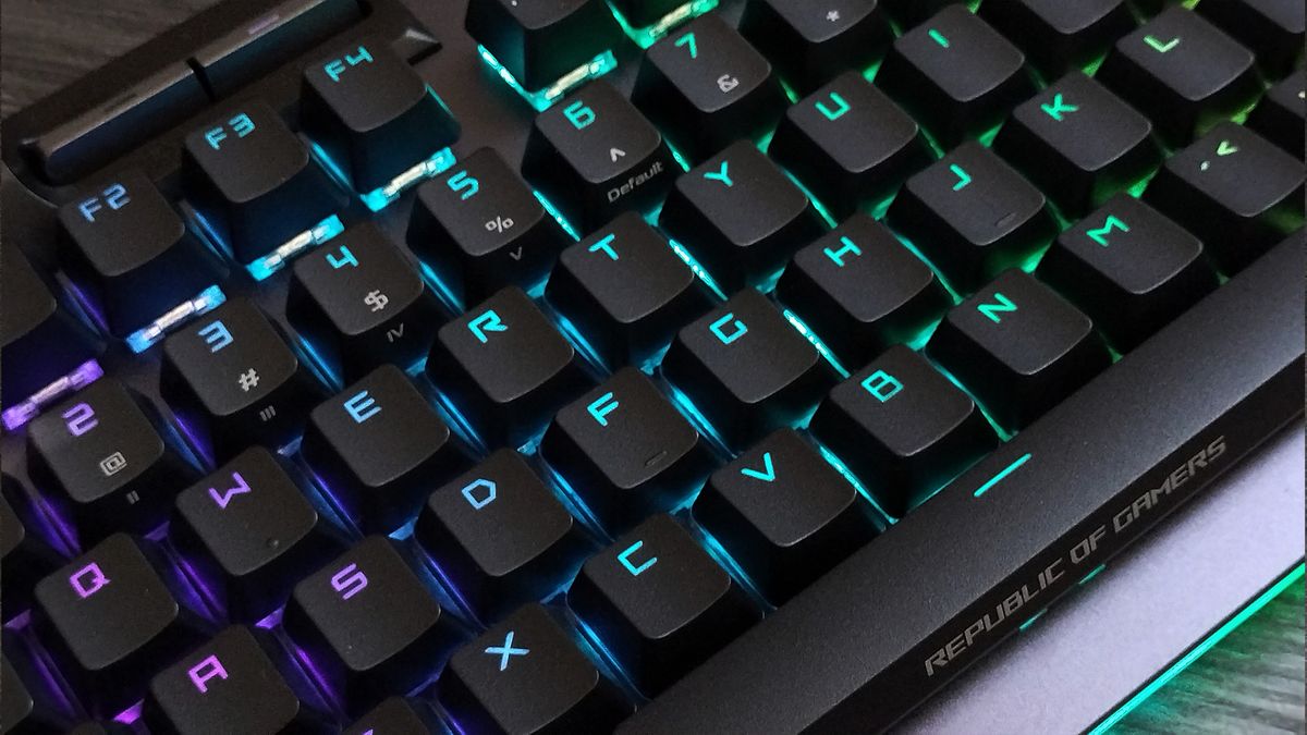 ASUS ROG Strix Flare II Animate closeup of keys