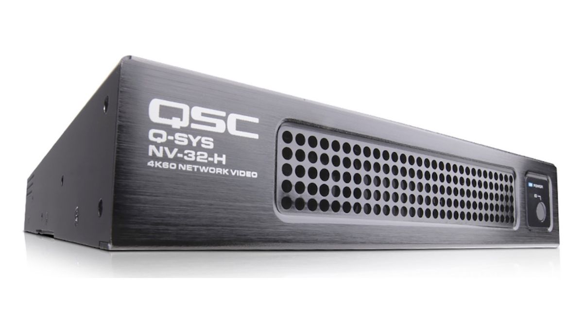 QSC has begun shipping the Q-SYS NV Series (NV-32-H) network video endpoint. 