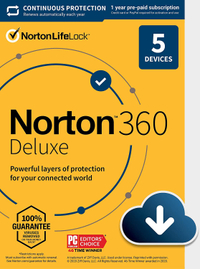Norton 360 Deluxe | $49.99 for one year
TIf we were going to recommend the best-value offer, it'd be this one. The Deluxe membership allows you to protect up to five devices, and it comes with parental controls as well that are missing from the Standard package. Better still, you're saving 50%.
UK price: