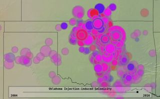 Map of Oklahoma earthquakes