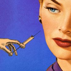 stylized image of woman getting an injectable