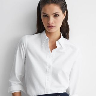 Reiss Allie Fitted Oxford Shirt in White 