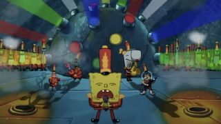 SpongeBob and Squidward's marching band performing at the Bubble Bowl on SpongeBob Squarepants