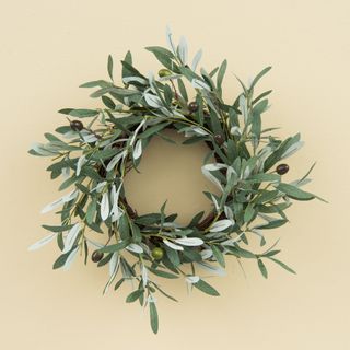 Small Olive Wreath against a cream background.