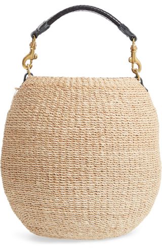 Pot De Miel Top Handle Straw Basket Bag