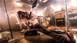 Pablo van de Poel playing his Gibson Firebird V onstage