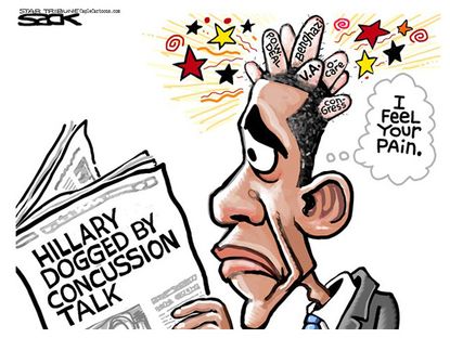 Obama cartoon scandals Hillary Clinton