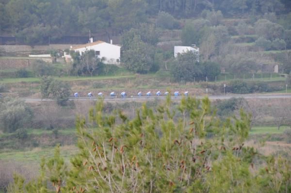 Garmin-Transition riders ride through the Spanish countryside
