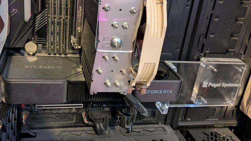 Interior of a PC with an RTX 3080 Ti and Threadripper CPU.