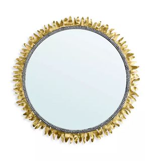 saks fifth avenue gold sunflower mirror