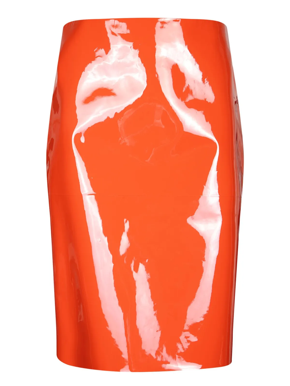 Ferragamo, High-Shine Leather Pencil Skirt