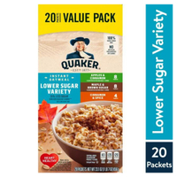 Quaker Oats Low Sugar Oatmeal Variety Pack: $6.98 at Walmart