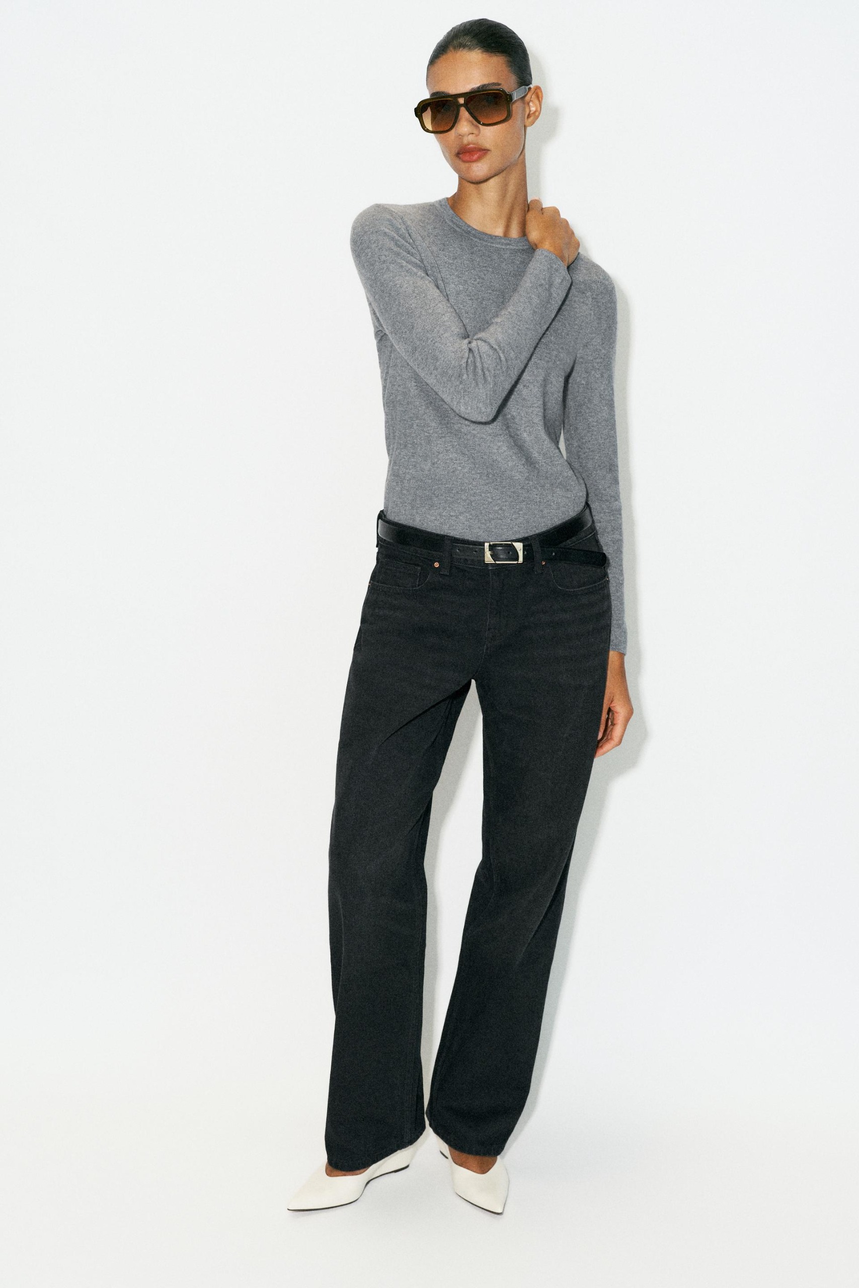 Soft Touch Knit Jumper - Gray Marl - S