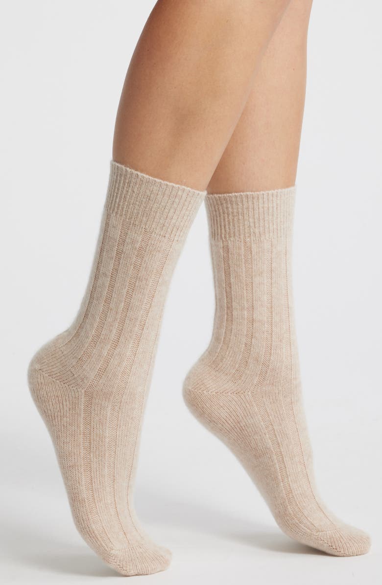Rib Cashmere Blend Crew Socks
