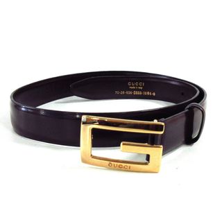 vintage gucci belt black with gold G buckle