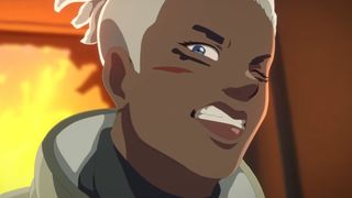 Overwatch animated character winces