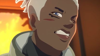 Overwatch animated character winces