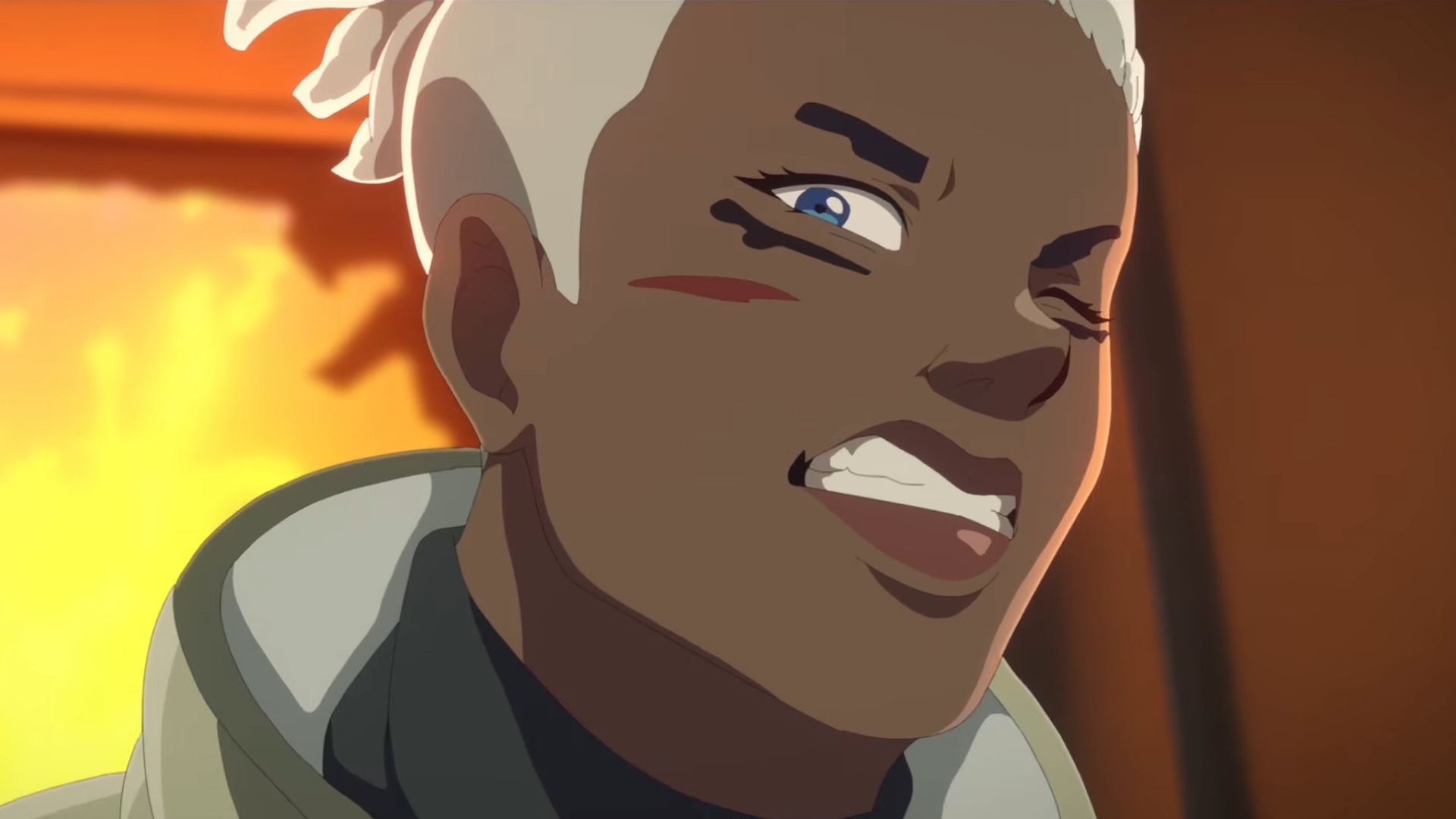 Overwatch animated character winces