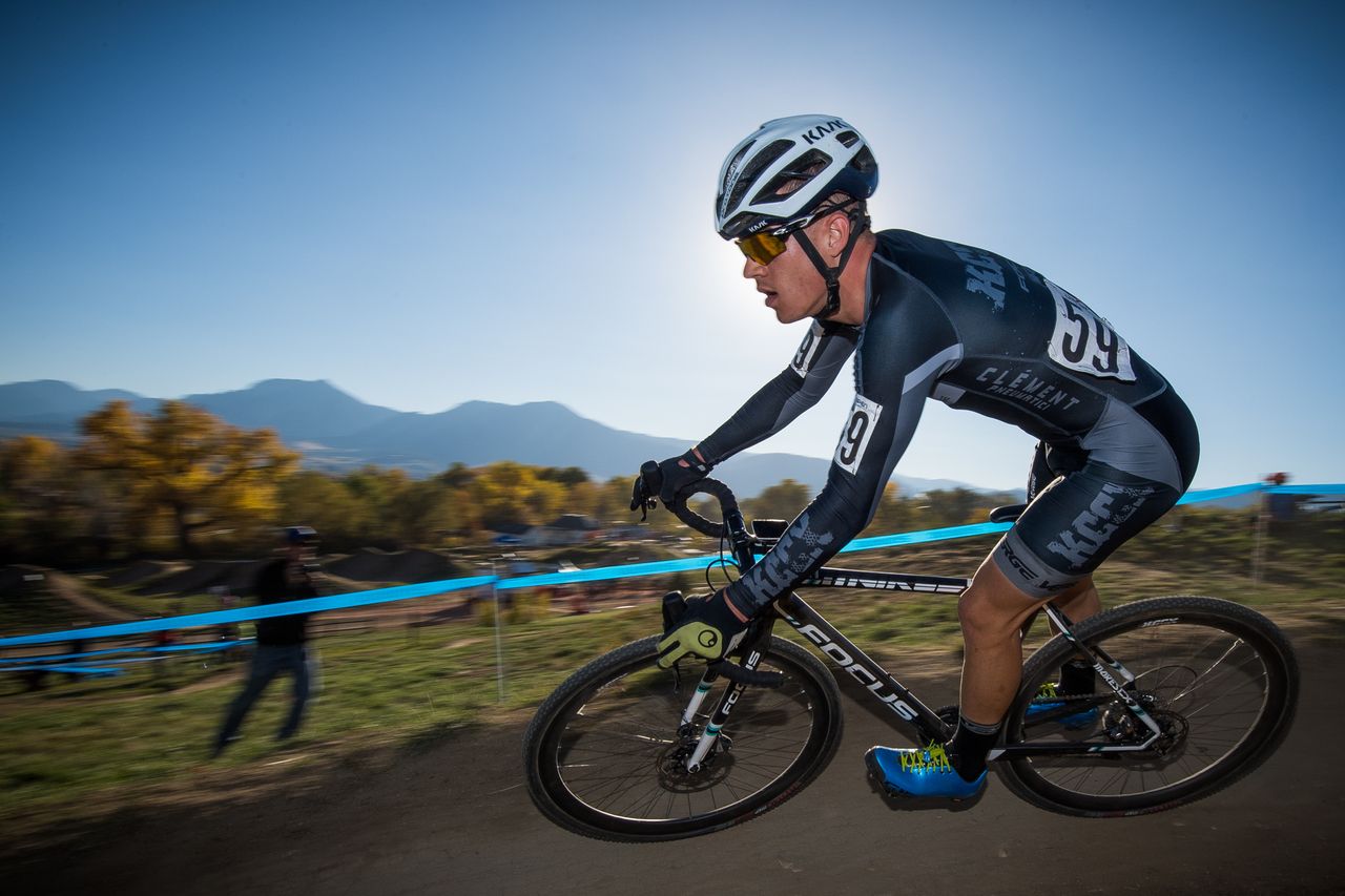 A sweeping descent on Day 2 of the US Open of Cyclo-cross