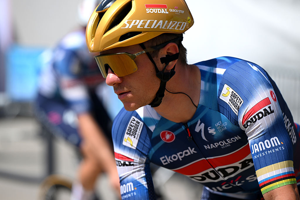 Remco Evenepoel in action at the Tour de Romandie
