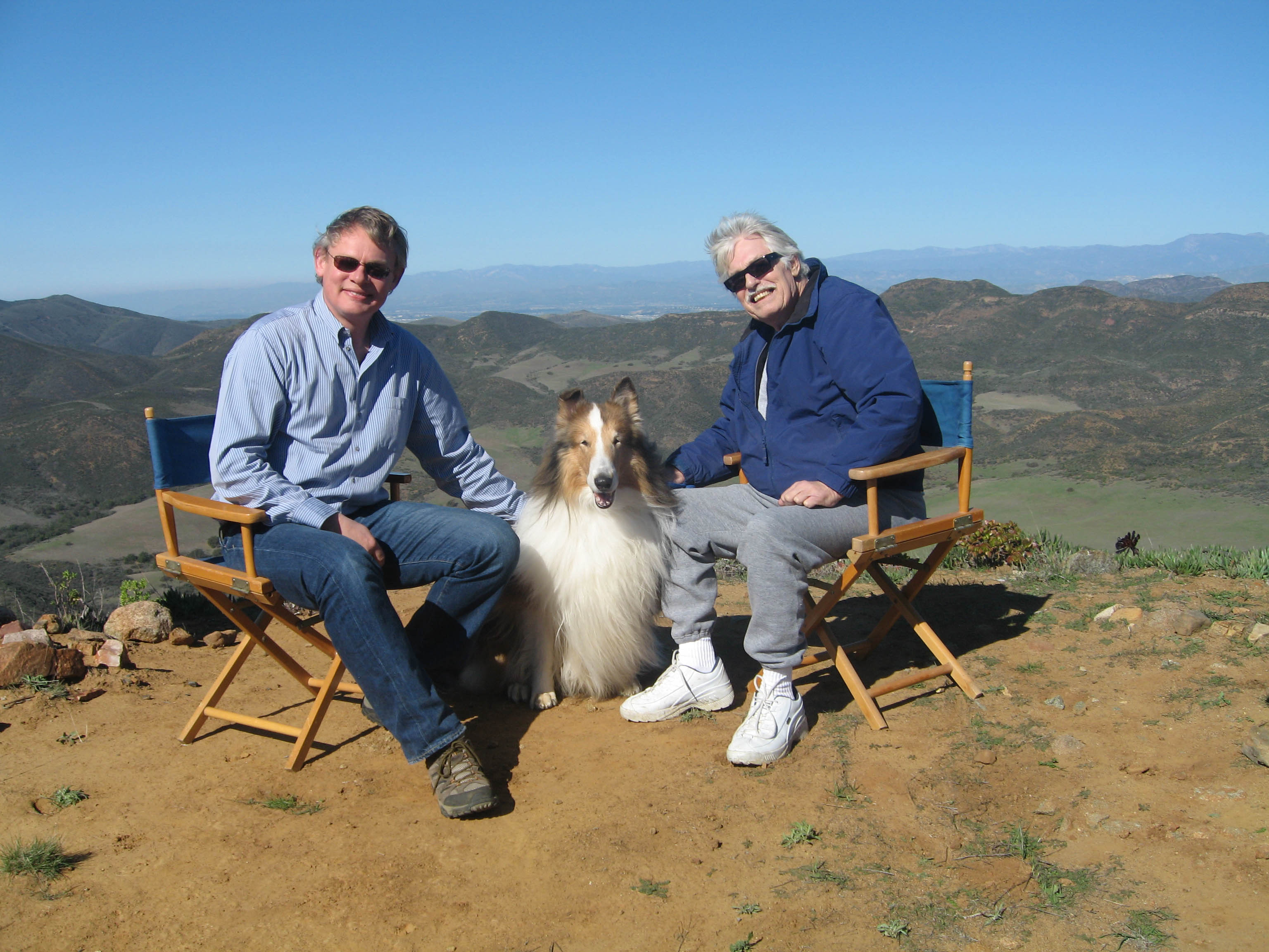TV tonight: Martin Clunes with the family of dog megastar Lassie.