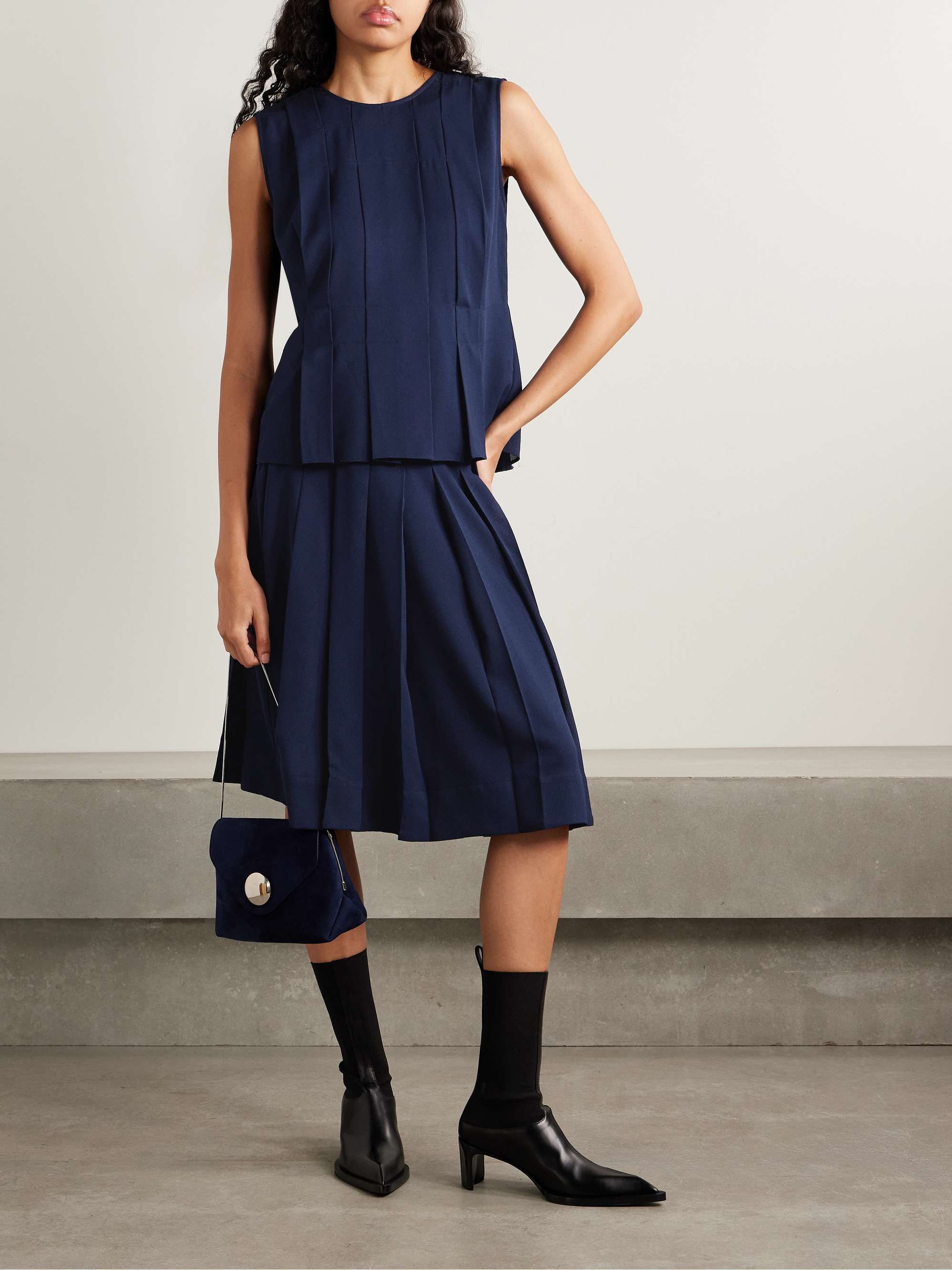 Makayla Pleated Crepe Tank