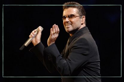 Singer George Michael performs at the MEN Arena in Manchester during his '25 Live' world tour.
