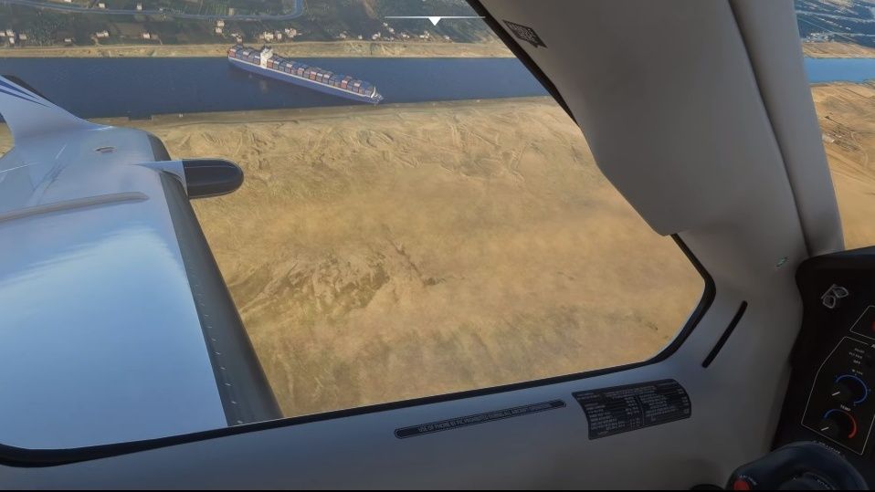 Suez Canal on Microsoft Flight Simulator