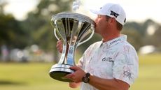 Jason Kokrak with the trophy after winning the 2021 Houston Open