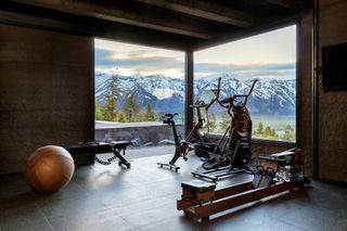 The fitness room in the Yoga studio at Wyoming camp site