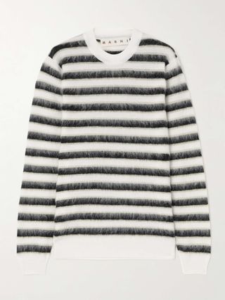 Striped Wool and Mohair-Blend Sweater