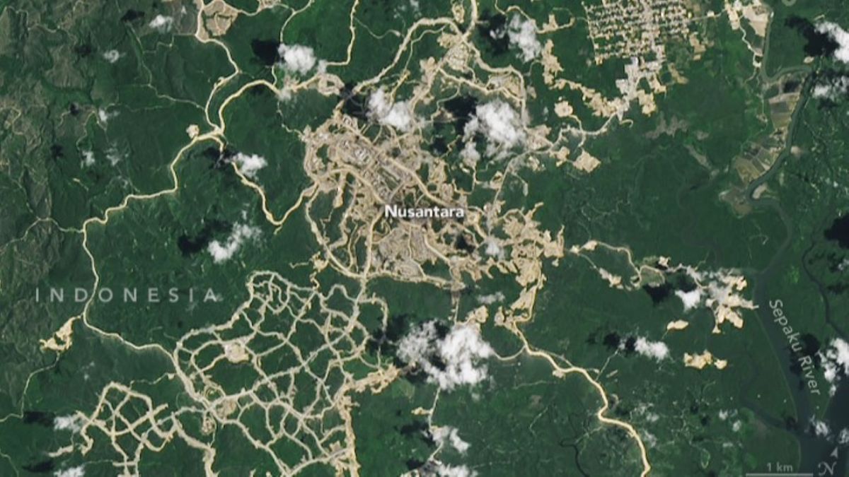 nusantara Indonesia&#039;s new capital city as seen in an aerial image