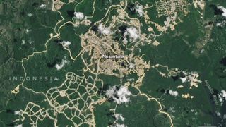 nusantara Indonesia's new capital city as seen in an aerial image