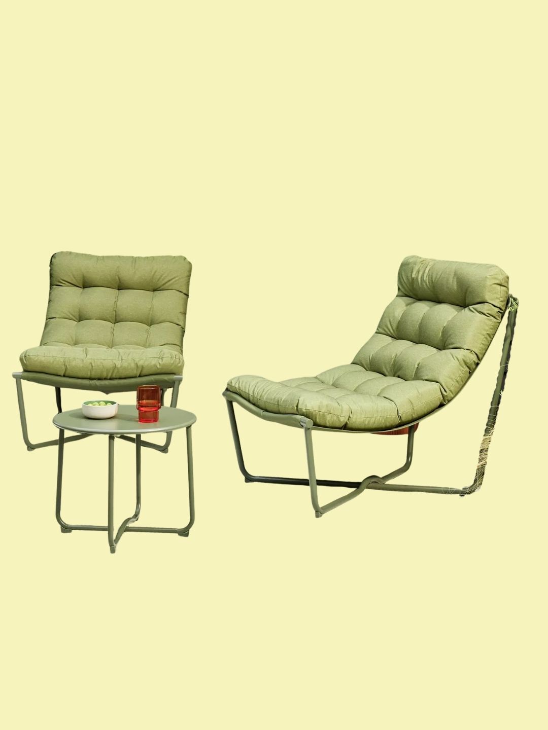 Habitat, Scoop 2 Seater Metal Garden Bistro Set - Green