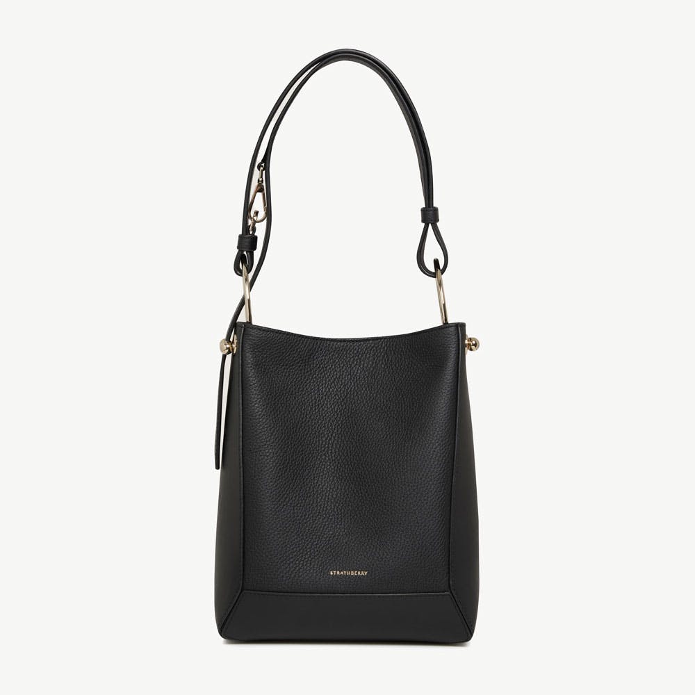 Lana Midi Bucket Bag - Black