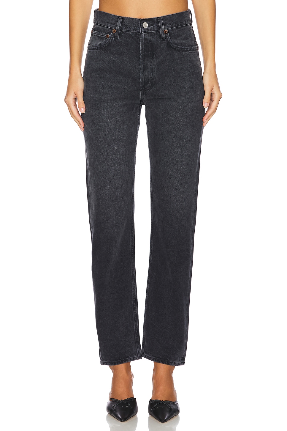 90's Pinch Waist High Rise Straight Jeans