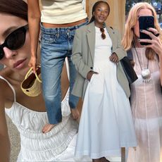 fashion collage of style influencers including Debora Rosa, Marianne Smyth, Taffy Msipa, and Courtney Grow wearing chic outfits with elevated summer pieces
