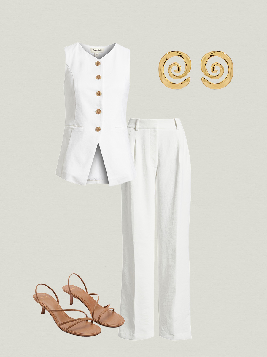 White vest and pants outfit