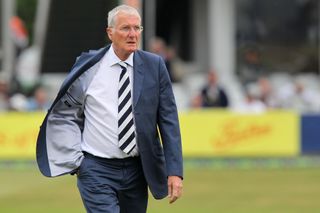 Bob Willis makes his way to the commentary box - Essex CCC vs England - LV Challenge Match at the Essex County Ground, Chelmsford - 02/07/13