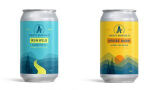 Athletic Brewing Co. cans on white