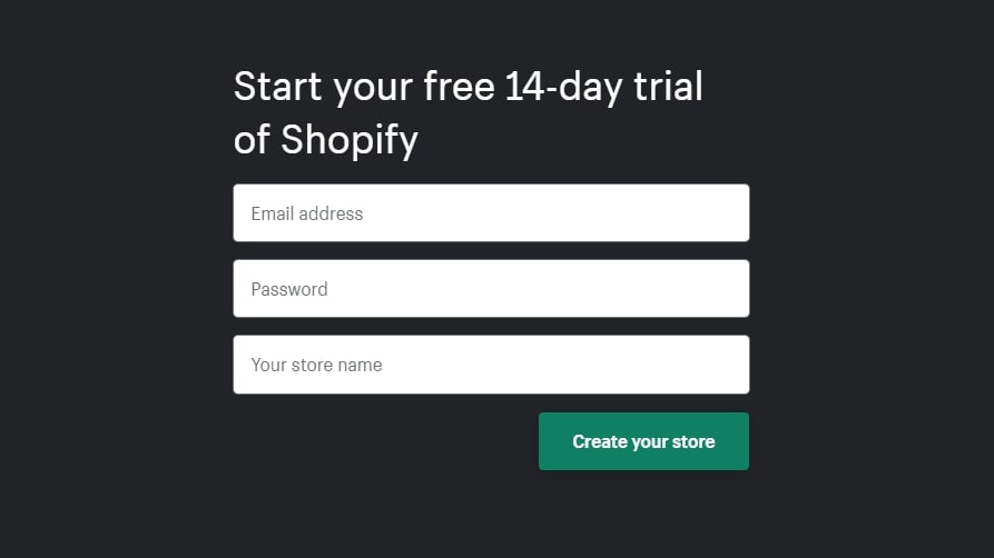 создать веб-сайт Shopify электронная торговля